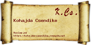Kohajda Csendike névjegykártya